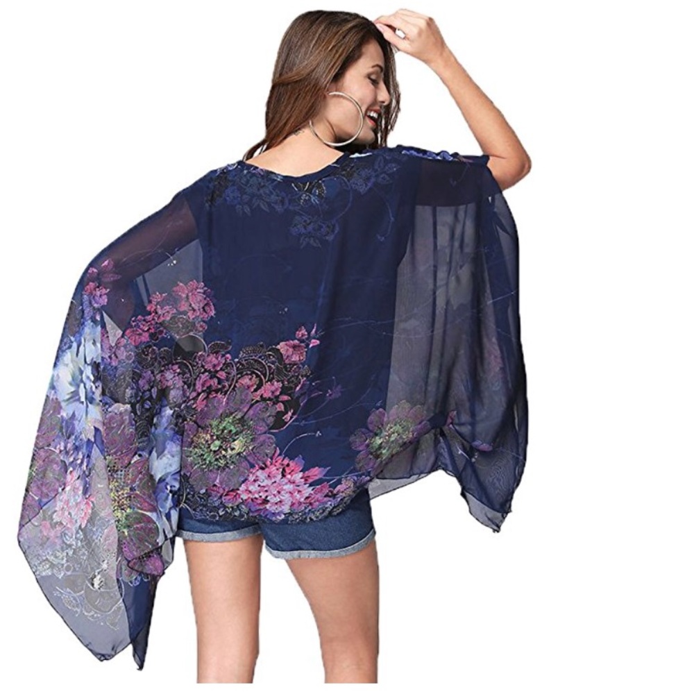 Beautiful women floral beach loose blouse - Picture 3 of 6